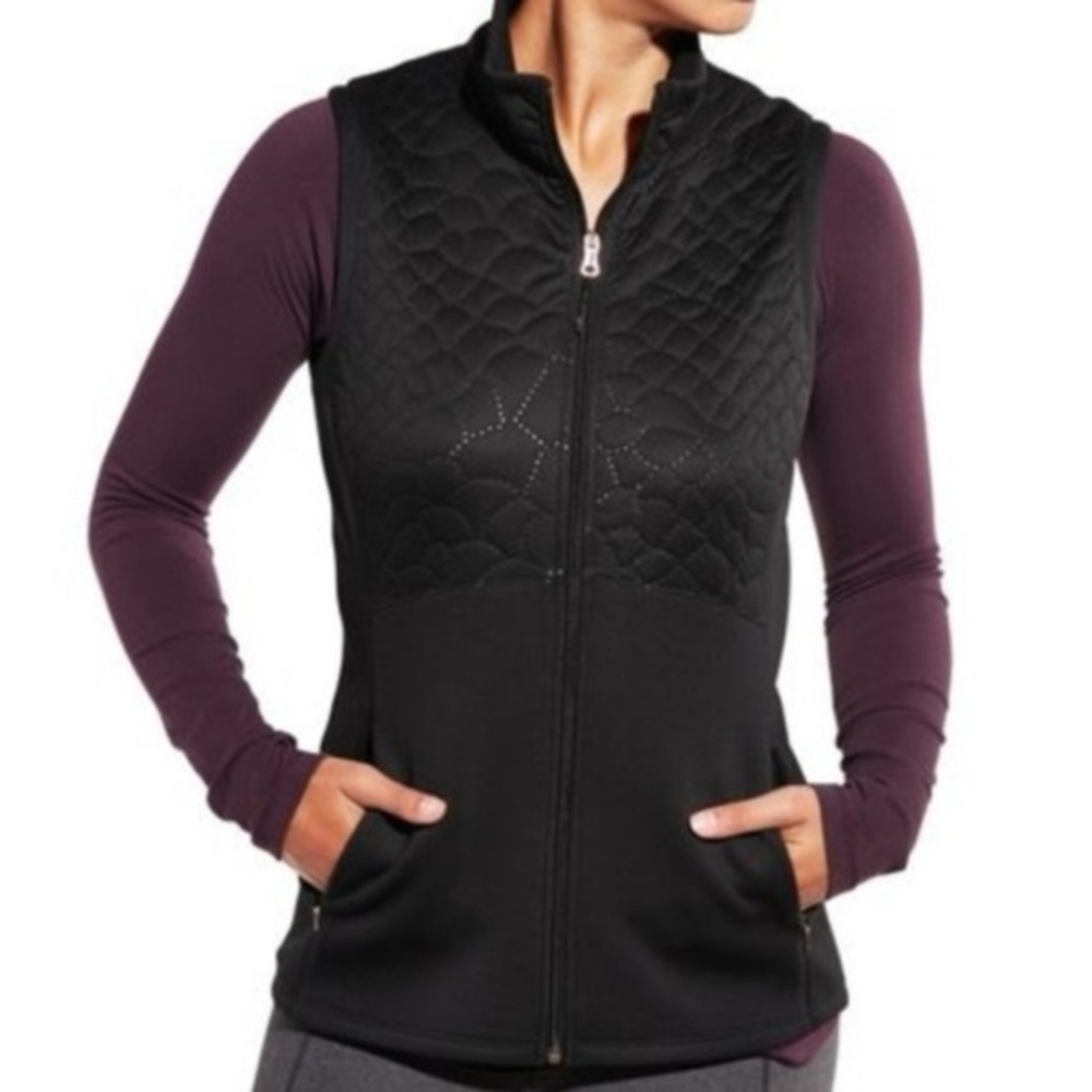 Calia By Carrie Underwood Black Quilted Scuba Running Vest